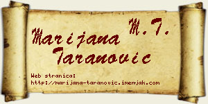 Marijana Taranović vizit kartica